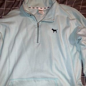Light blue pink quarter zip